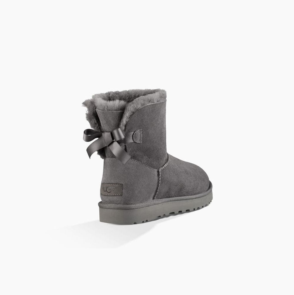 UGG Mini Bailey Bow II - Boots Dame - Grå (NO-P859)